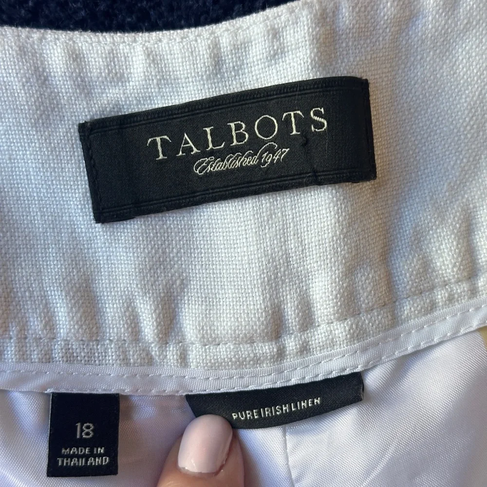 Talbots Pure Irish Linen Trousers Size 18 - Picture 3 of 3